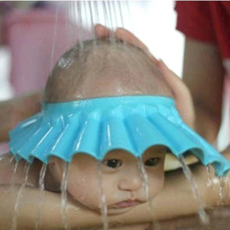 New Baby Shower Cap with Ear Protection Bath Caps Adjustable Soft Shampoo Bathing Hat for Kids