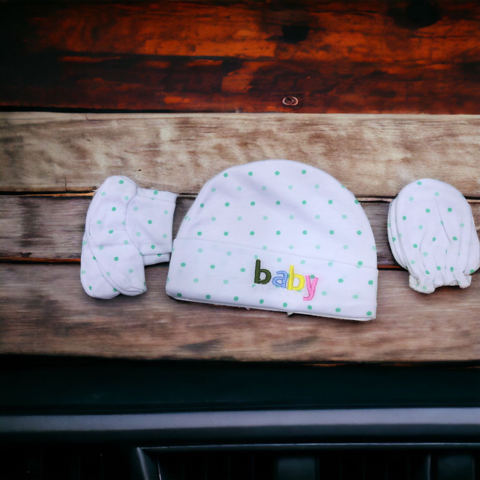 Baby cap &mitten set