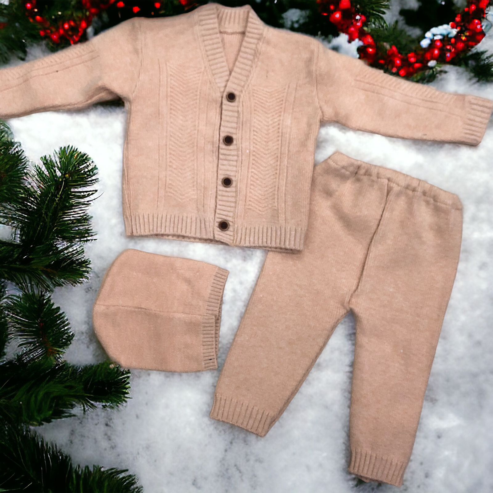 Baby woolen suit with cap 0M+