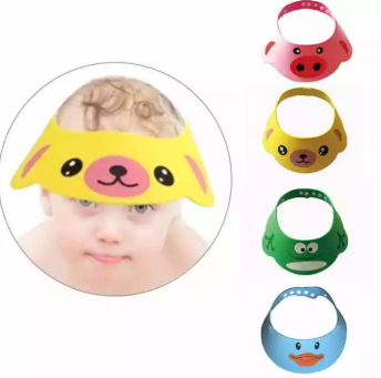 Baby Bath Shower Cap Soft Cartoon Animal Printed Visor for Kids with A