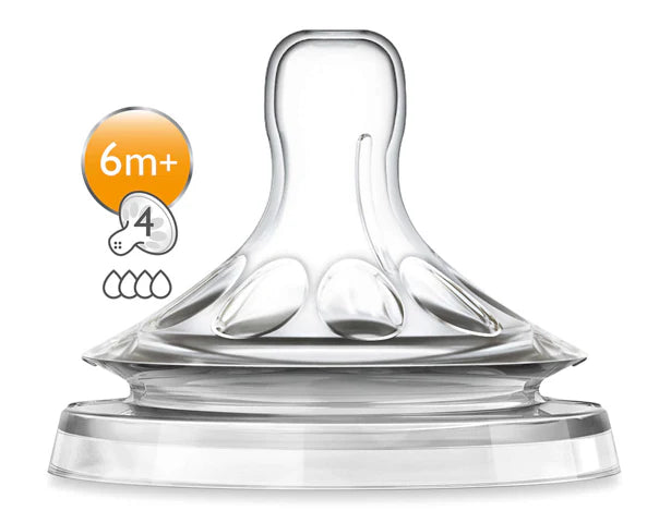 Avent Natural Teat Fast Flow 6M+4H PK2