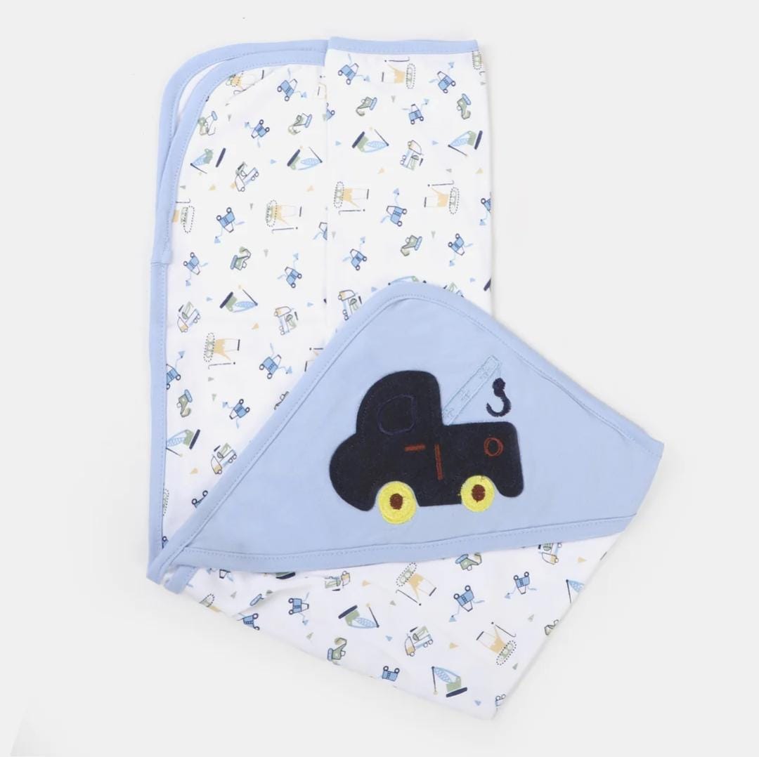 Hooded double sided wrapping sheet