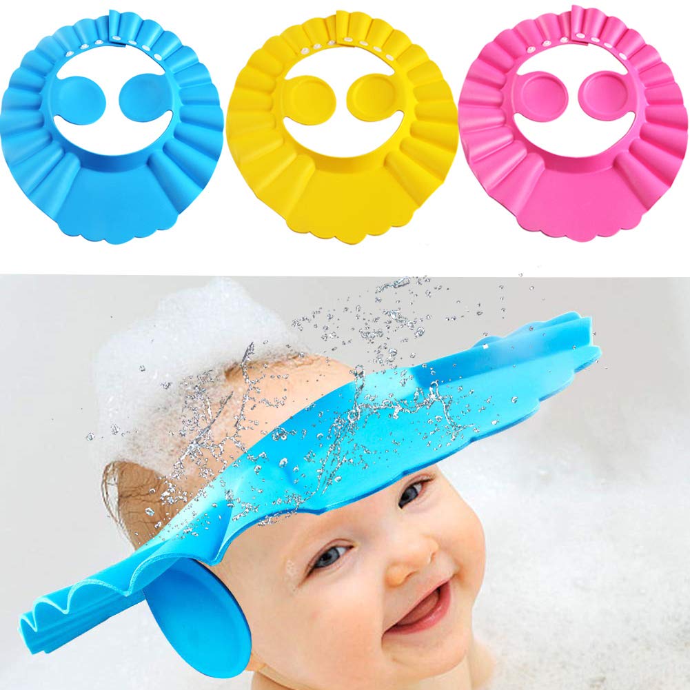 Baby Shower Cap Bathing Cap  Soft Adjustable Visor Hat Safe Shampoo Shower Bathing Protection Bath Cap for Toddler, Baby, Kids, Children