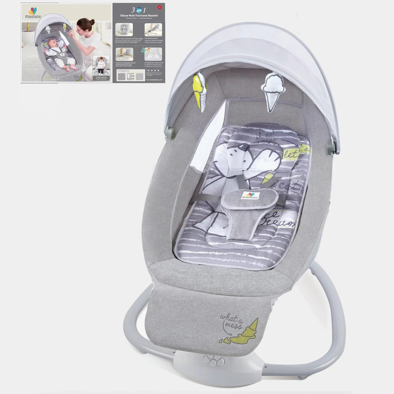 Mastela 3 in 1 footrest Mastela 3-in-1 Deluxe Multi-Functional Bassinet