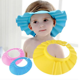 New Baby Shower Cap with Ear Protection Bath Caps Adjustable Soft Shampoo Bathing Hat for Kids