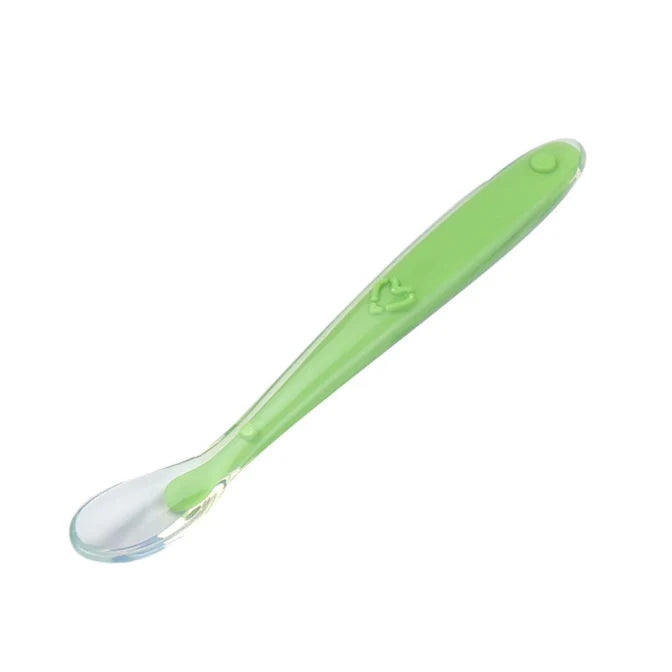 Baby Learner Weaning Soft Silicone Spoon - Green 0m+