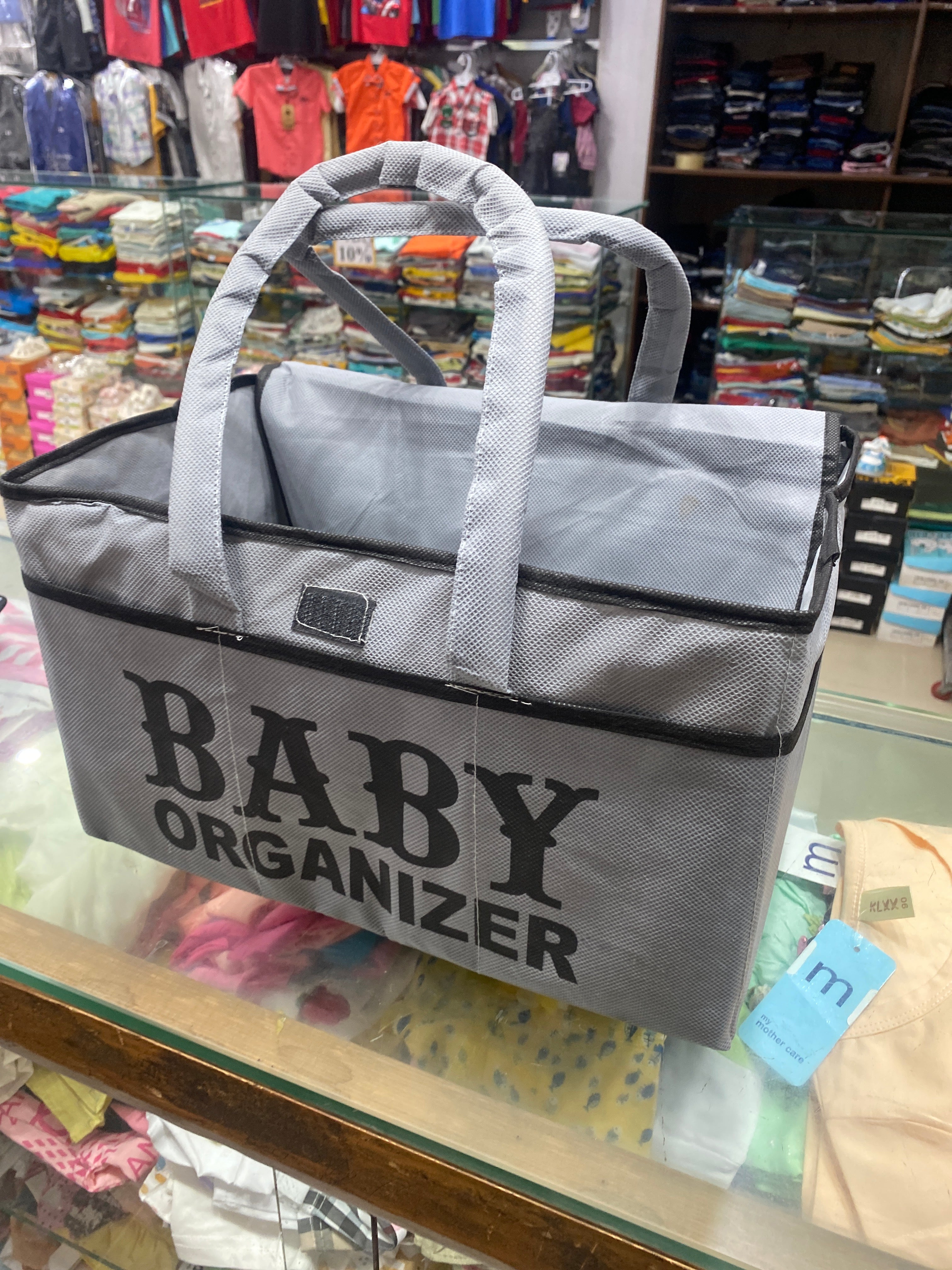Baby Diaper Caddy Organizer, Foldable Felt Storage Bag with Multi Pockets and Flexible Compartments