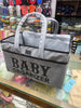 Baby Diaper Caddy Organizer, Foldable Felt Storage Bag with Multi Pockets and Flexible Compartments