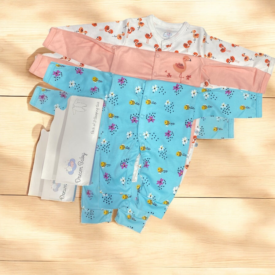 3 pec baby sleeping rompers
