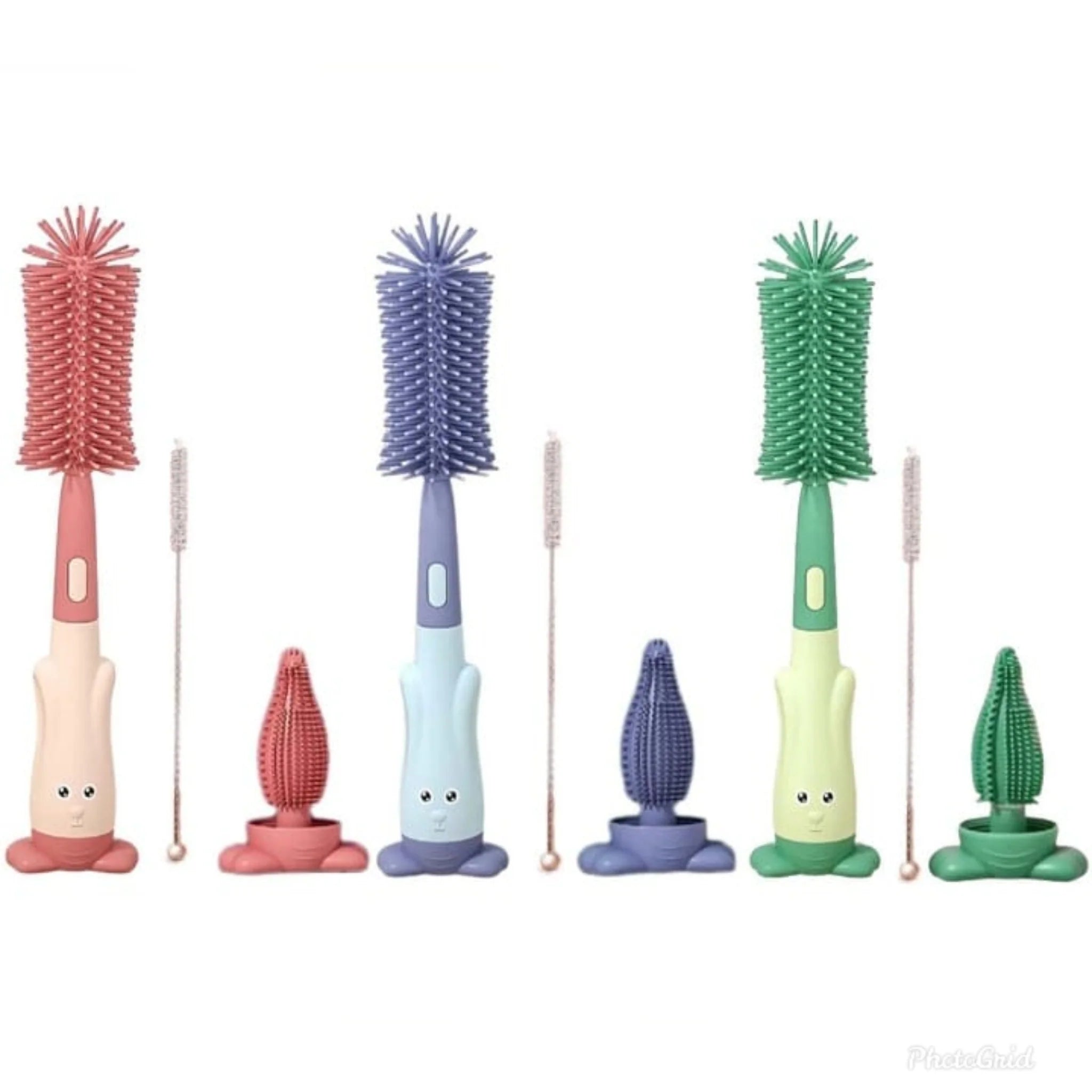 3--in-1 Silicone Baby Bottle Cleaning Brush Set – Pacifier, Straw, and Bottle Scrubber