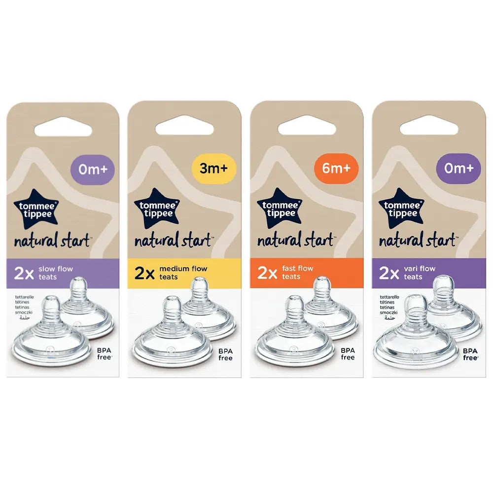 Tommee Tippee Advanced Anti-Colic Baby Bottle Nipples, Breast-like, Soft Silicone, Fast Flow, 6m+, 2 Count