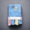 Baby hooded towel with 4 face towel