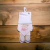 Load image into Gallery viewer, BABY CAP BIB AND SOCKS SET 0M+