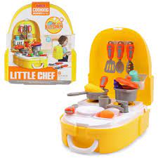 Little Chef Cooking Backpack for Kids - 22 Pieces Set - Kitchen Play House