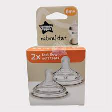 Tommee Tippee Advanced Anti-Colic Baby Bottle Nipples, Breast-like, Soft Silicone, Fast Flow, 6m+, 2 Count