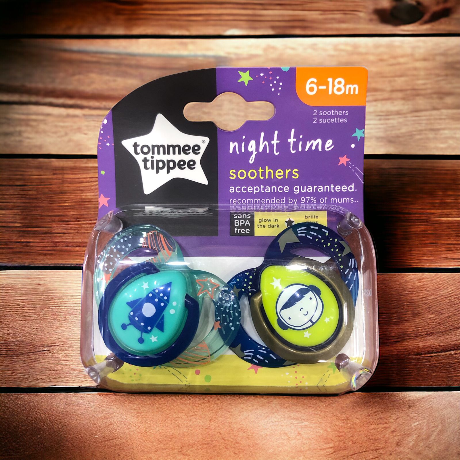 TOMMEE TIPPEE SOOTHER NIGHT TIME 6-18M