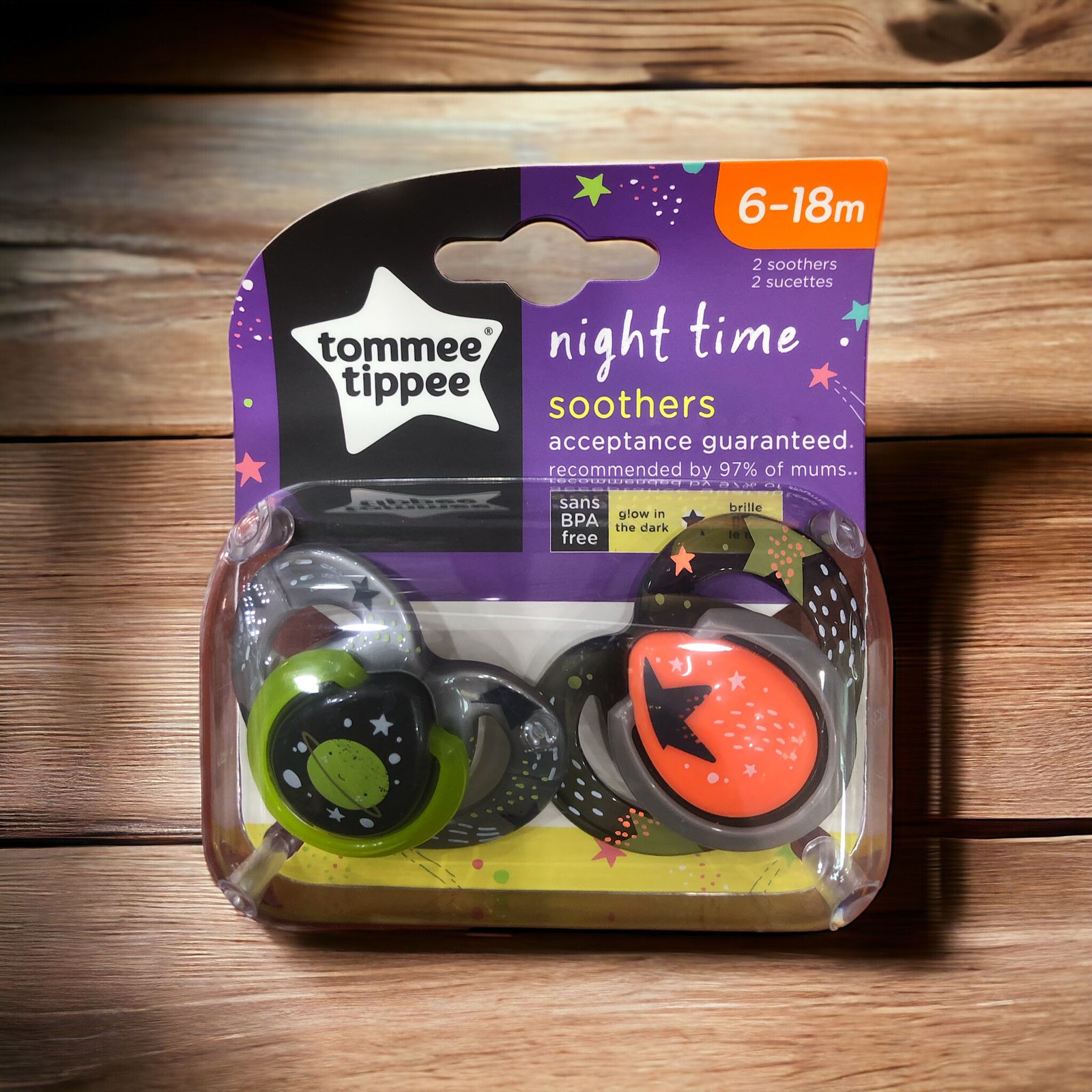 TOMMEE TIPPEE SOOTHER NIGHT TIME 6-18M