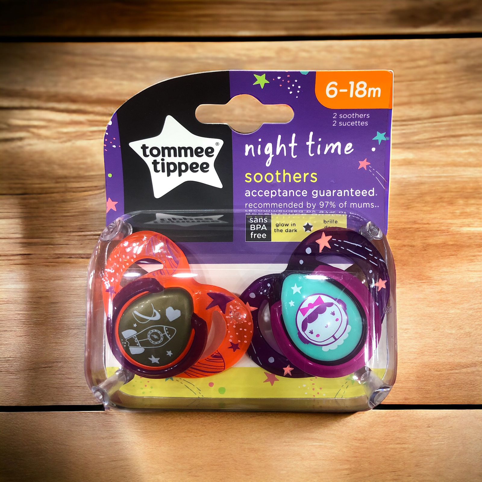 TOMMEE TIPPEE SOOTHER NIGHT TIME 6-18M