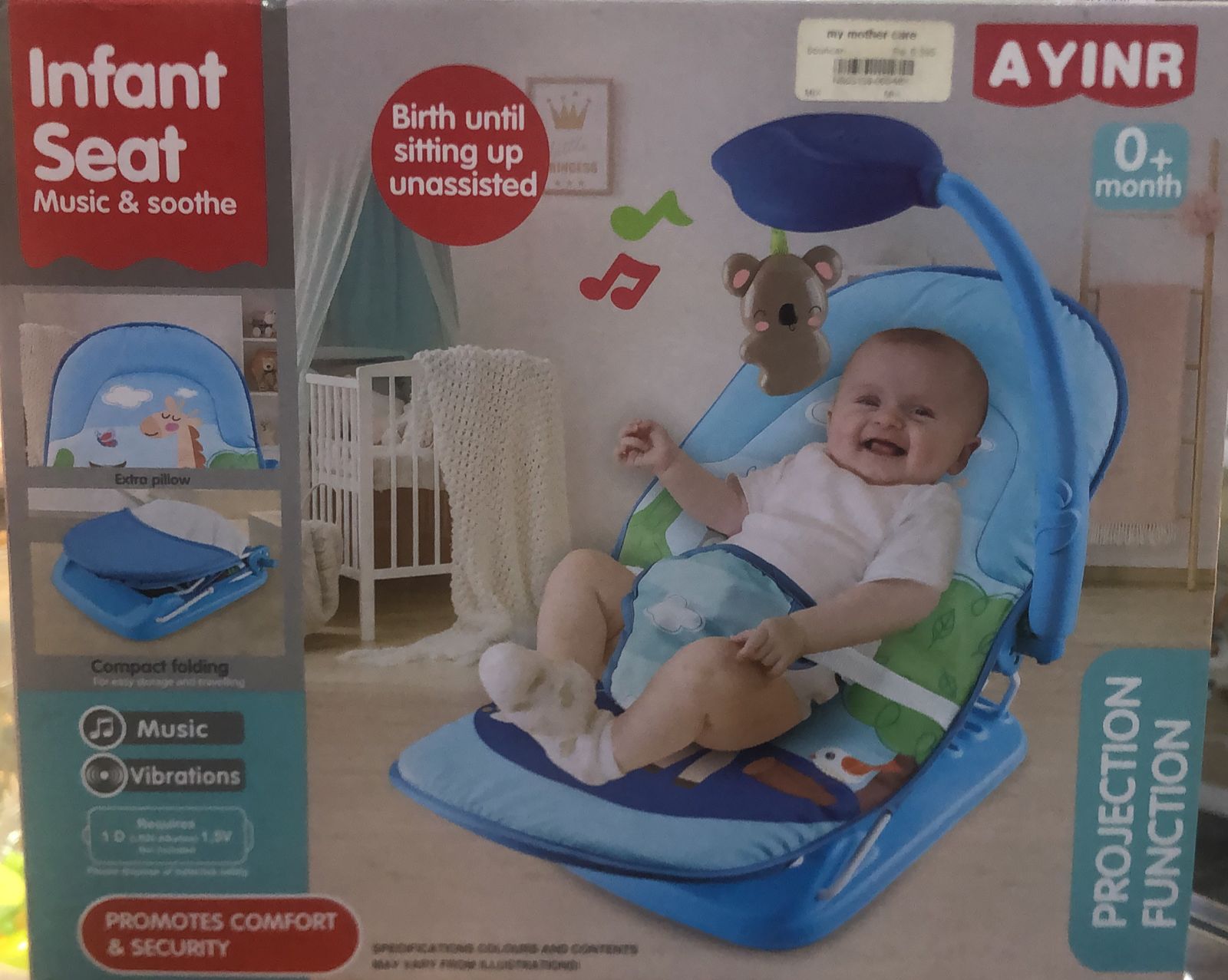 Infant seat and music soothe